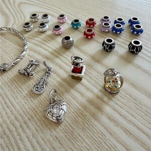 Brighton Multicolor Bead & Silver Charm Bracelet Set